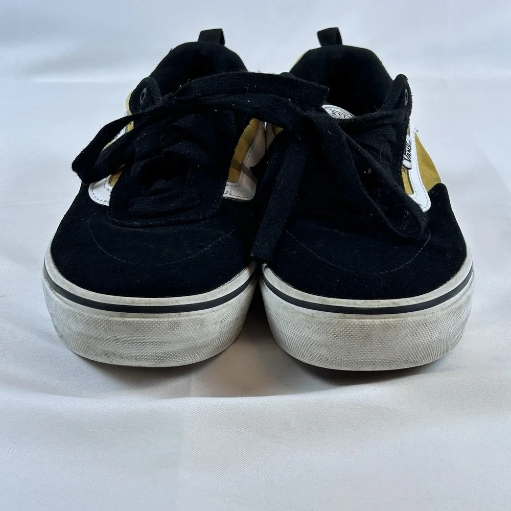 Vans Kyle Walker Pro Skate Shoes Mens‎ 8.5 Black Yellow Suede Canvas Wafflecup